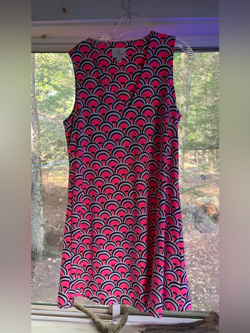 JB by Julie Brown Pink and Black Mini Dress with Geometric Print